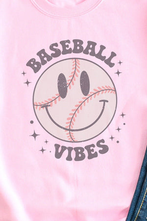 Happy Face Baseball Vibes Unisex NuBlend Crew Sweatshirt - Wholesale Accessory Market