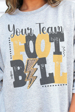 Team Name Football Black & Gold Unisex NuBlend Crew Sweatshirt - Wholesale Accessory Market