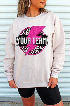 Team Strike Pink and Black Unisex NuBlend Crew Sweatshirt - Wholesale Accessory Market