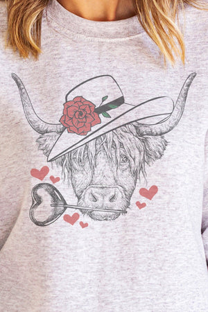 Valentine Highland Cow Unisex NuBlend Crew Sweatshirt - Wholesale Accessory Market