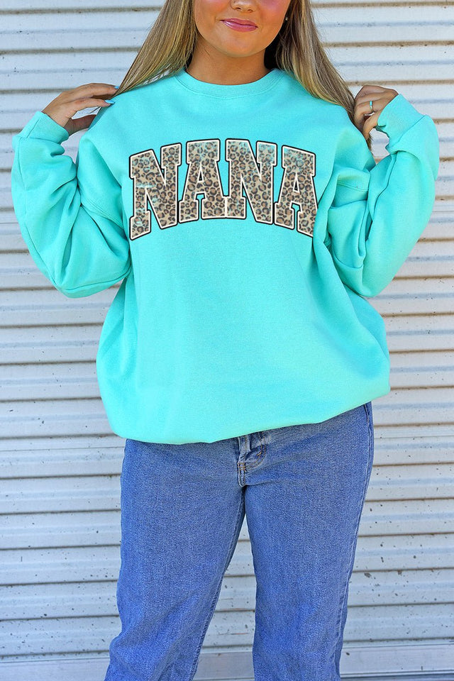 Arched Nana Leopard Unisex NuBlend Crew Sweatshirt - Wholesale Accessory Market