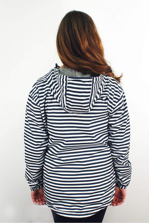 Charles River Navy and White Stripe Women's Chatham Anorak Pullover *Customizable! (Wholesale Pricing N/A) - Wholesale Accessory Market