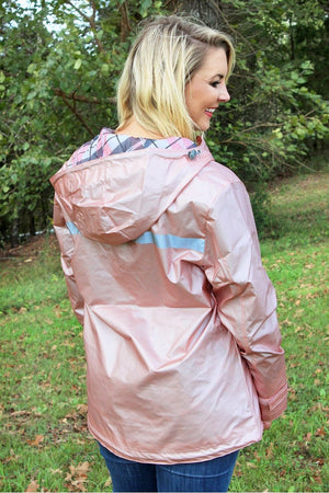 Charles River Women's New Englander Rose Gold with Plaid Lining Rain Jacket *Customizable! (Wholesale Pricing N/A) - Wholesale Accessory Market