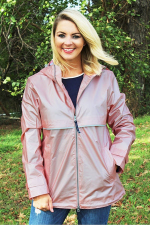 Charles River Women's New Englander Rose Gold with Plaid Lining Rain Jacket *Customizable! (Wholesale Pricing N/A) - Wholesale Accessory Market