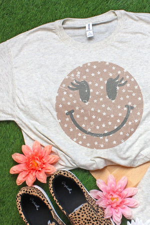 Star Of The Show Happy Face Adult Tri-Blend T-Shirt - Wholesale Accessory Market