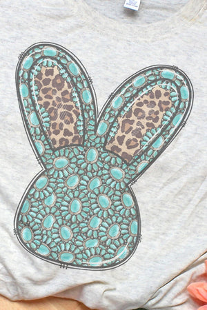 Turquoise Bunny Rabbit Adult Tri-Blend T-Shirt - Wholesale Accessory Market