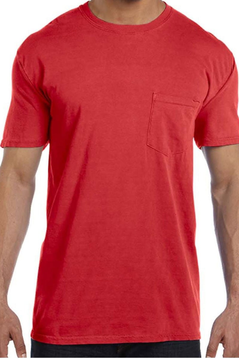 Red sales pocket tee