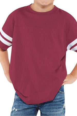 L.A.T. Youth Fine Jersey Varsity Tee, Burgundy *Personalize It - Wholesale Accessory Market