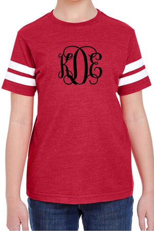 L.A.T. Youth Fine Jersey Varsity Tee, Vintage Red *Personalize It - Wholesale Accessory Market