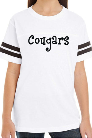 L.A.T. Youth Fine Jersey Varsity Tee, White/Black *Personalize It - Wholesale Accessory Market