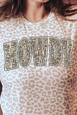 Arched Howdy Leopard Fine Jersey Tee - Wholesale Accessory Market