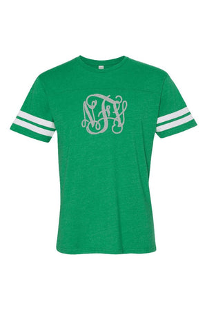 L.A.T. Adult Varsity Tee, Green/White *Personalize It - Wholesale Accessory Market