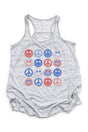 4th Of July Happy Faces Flowy Racerback Tank - Wholesale Accessory Market