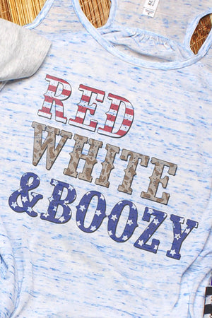 Red White & Boozy Women's Flowy Racerback Tank - Wholesale Accessory Market