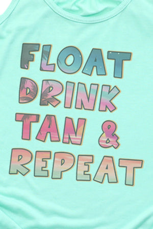 Float Drink Tan Repeat Flowy Racerback Tank - Wholesale Accessory Market