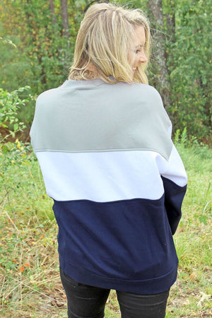 Charles River Light Gray, White, and Navy Westerly Crew Sweatshirt (Wholesale Pricing N/A) - Wholesale Accessory Market