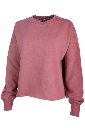 Charles River Washed Red Clifton Distressed Boxy Sweatshirt (Wholesale Pricing N/A) - Wholesale Accessory Market