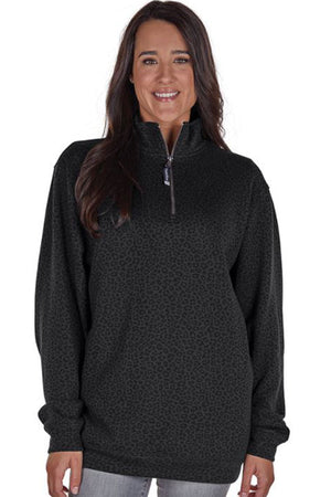 Charles River Unisex Black Leopard Crosswind Quarter Zip Sweatshirt (Wholesale Pricing N/A) - Wholesale Accessory Market