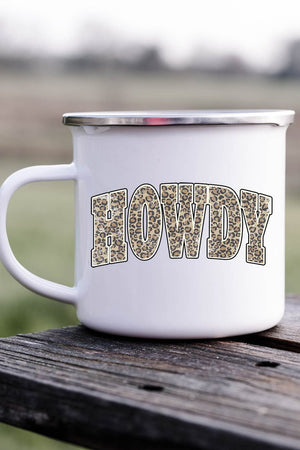 Arched Howdy Leopard Campfire Mug - Wholesale Accessory Market