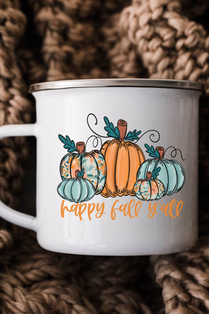 Turquoise Pumpkins Happy Fall Y'all Campfire Mug - Wholesale Accessory Market