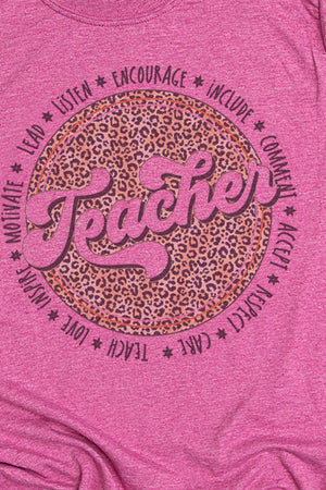 Circle Leopard Teacher Softstyle Adult T-Shirt - Wholesale Accessory Market