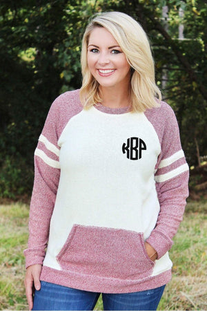 PROMO! Boxercraft Garnet and Oatmeal Cozy Contrast Pullover *Personalize It - Wholesale Accessory Market