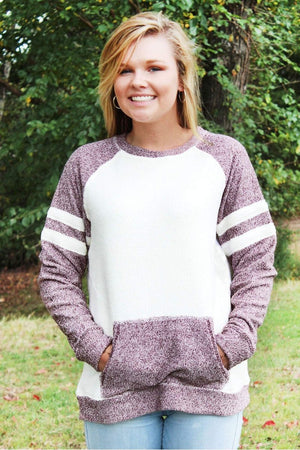 PROMO! Boxercraft Maroon and Oatmeal Cozy Contrast Pullover *Personalize It - Wholesale Accessory Market