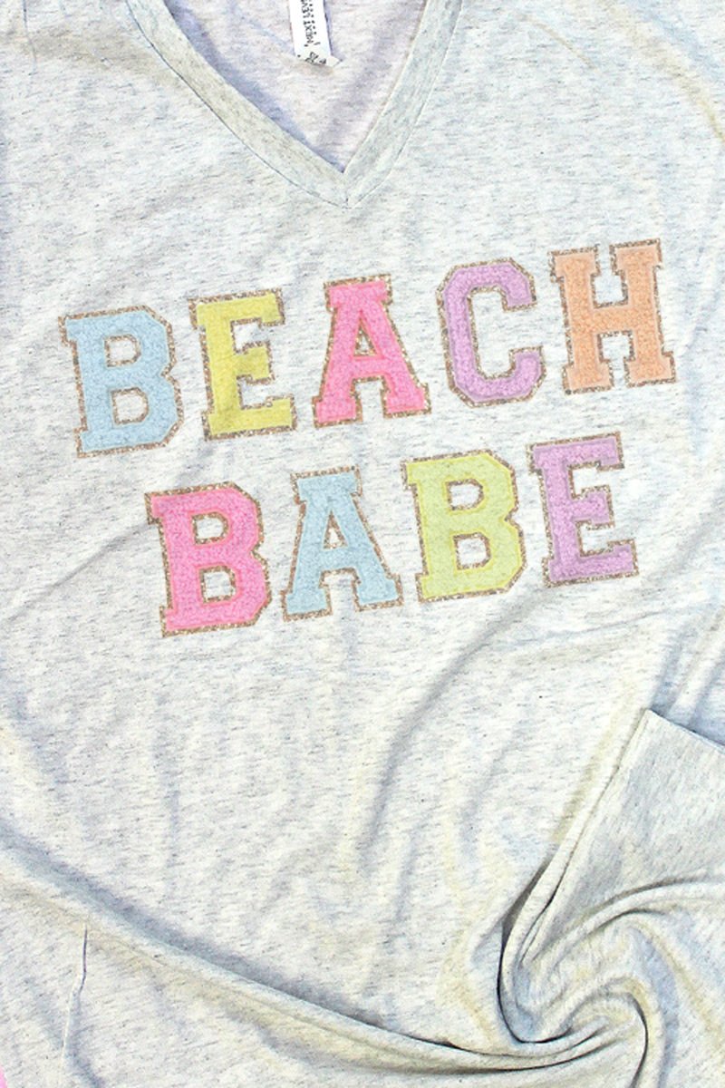 Beach Babe Colorful Tri-Blend V Neck Tee - Wholesale Accessory Market