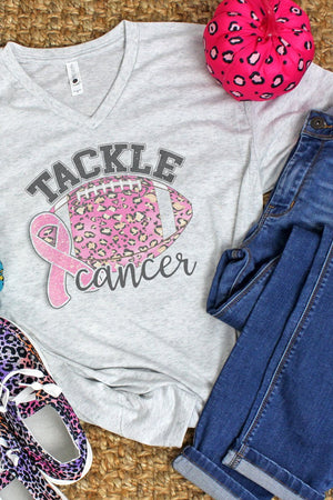 Tackle Cancer Tri-Blend V Neck Tee - Wholesale Accessory Market