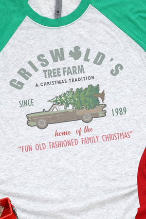 Griswolds Tree Farm Tri-Blend Unisex 3/4 Raglan - Wholesale Accessory Market