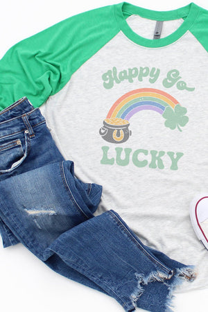 Happy Go Lucky Tri-Blend Unisex 3/4 Raglan - Wholesale Accessory Market