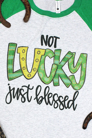 Not Lucky Just Blessed Tri-Blend Unisex 3/4 Raglan - Wholesale Accessory Market