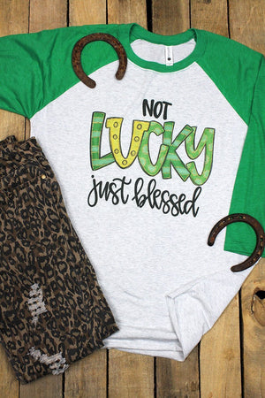 Not Lucky Just Blessed Tri-Blend Unisex 3/4 Raglan - Wholesale Accessory Market