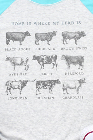 Home Is Where My Herd Is Tri-Blend Unisex 3/4 Raglan - Wholesale Accessory Market