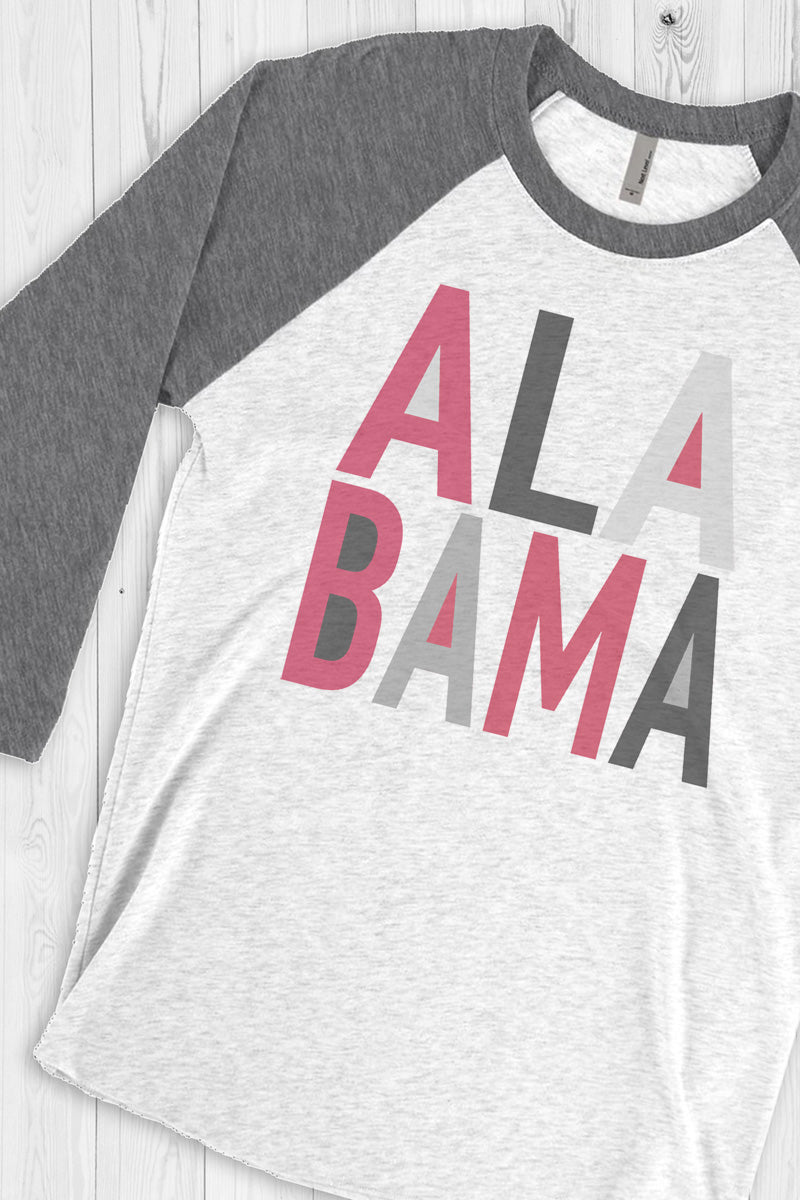 Colorblock Alabama Tri-Blend Unisex 3/4 Raglan - Wholesale Accessory Market