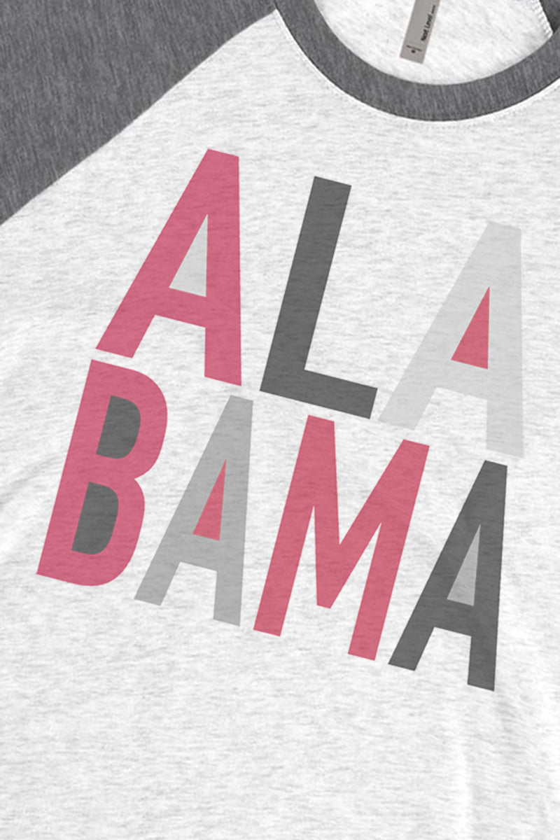 Colorblock Alabama Tri-Blend Unisex 3/4 Raglan - Wholesale Accessory Market