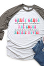 Colorful Christmas Favorite Things Tri-Blend Unisex 3/4 Raglan - Wholesale Accessory Market
