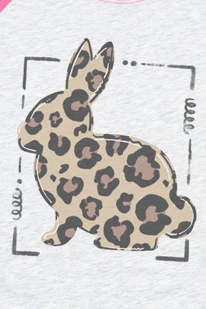 Doodle Bunny Leopard Tri-Blend Unisex 3/4 Raglan - Wholesale Accessory Market