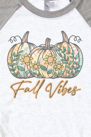 Fall Vibes Tie Dye Pumpkins Tri-Blend Unisex 3/4 Raglan - Wholesale Accessory Market