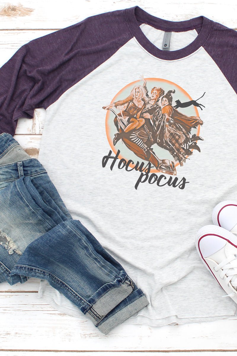 Vintage Hocus Pocus Tri-Blend Unisex 3/4 Raglan - Wholesale Accessory Market