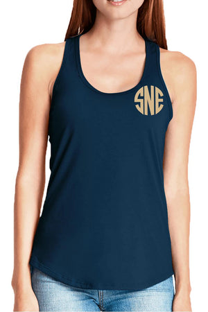 Next Level Womens Gathered Racerback Tank, Midnight Navy *Personalize It! - Wholesale Accessory Market