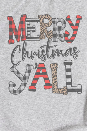 Doodle Merry Christmas Y'all Ecosmart Crewneck Sweatshirt - Wholesale Accessory Market
