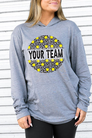 Leopard Softball Circle Your Team Adult Soft-Tek Blend Long Sleeve Hoodie - Wholesale Accessory Market