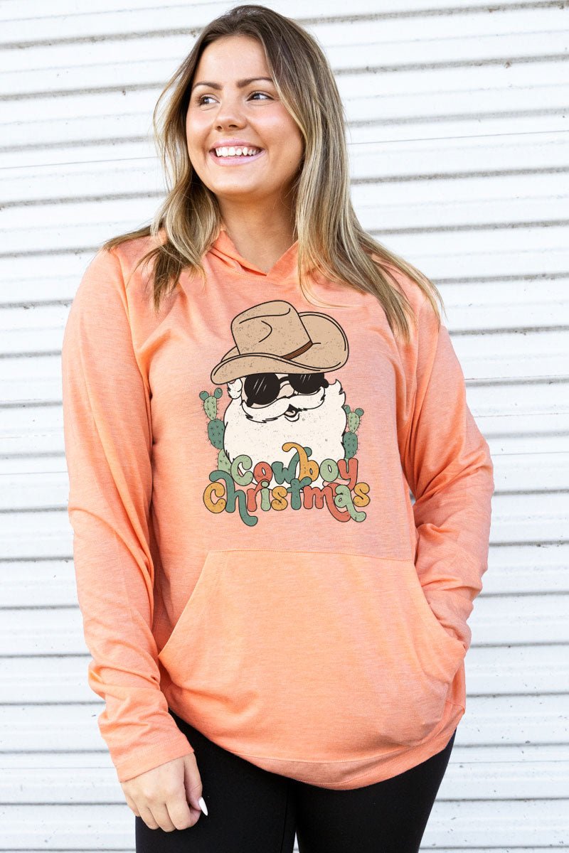 Cool Cowboy Christmas Adult Soft-Tek Blend Long Sleeve Hoodie - Wholesale Accessory Market