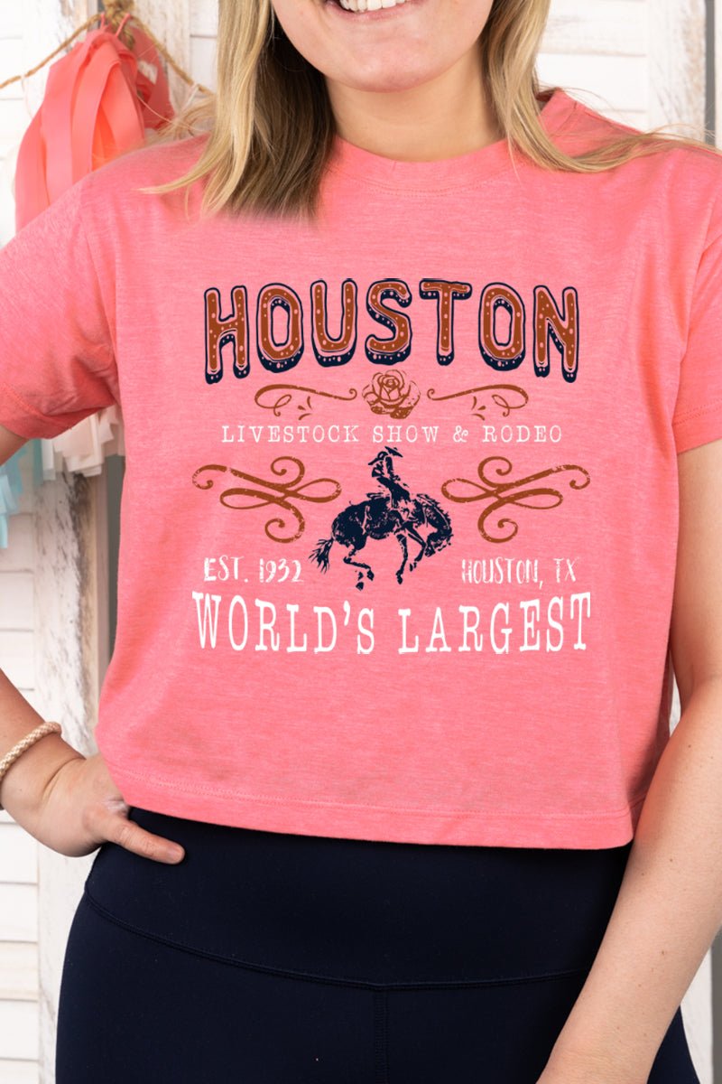 Houston Livestock Women's Soft-Tek Blend Crop T-Shirt - Wholesale Accessory Market