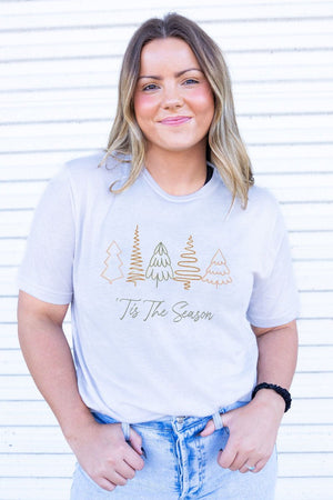 Tis The Season Christmas Trees Adult Soft-Tek Blend T-Shirt - Wholesale Accessory Market
