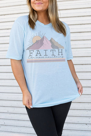 Faith Can Move Mountains Adult Soft-Tek Blend T-Shirt - Wholesale Accessory Market