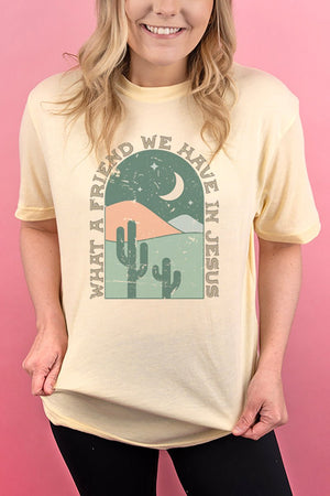 Friend In Jesus Desert Adult Soft-Tek Blend T-Shirt - Wholesale Accessory Market