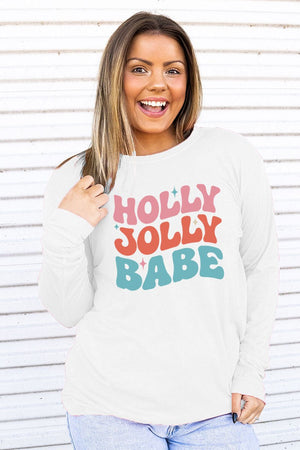 Holly Jolly Babe Adult Soft-Tek Blend Long Sleeve Tee - Wholesale Accessory Market