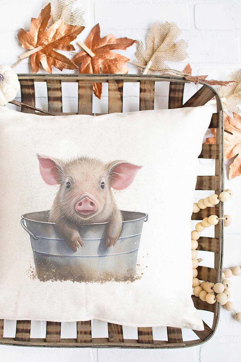 Piggy Water Bucket Decorative Pillow Cover - Wholesale Accessory Market